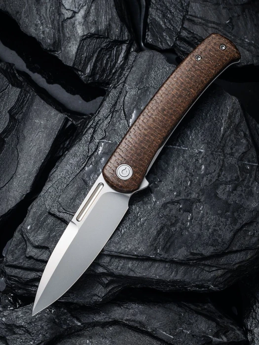 Civivi Cetos Taschenmesser brown micarta/silver bead blasted