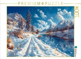 Calvendo Unbegrenzte Stille - Reiter auf Pferd in Winterlandschaft