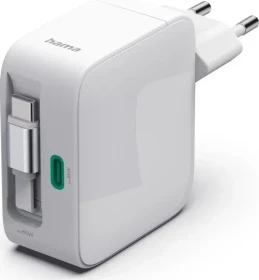 Hama Schnellladegerät GaN ausziehbares Ladekabel PD 65W weiß