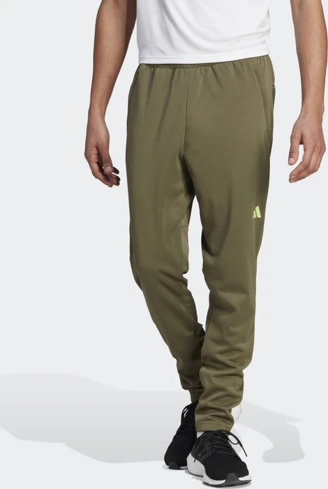 adidas Train Essentials Seasonal Woven Trainingshose lang olive strata/pulse lime (Herren)