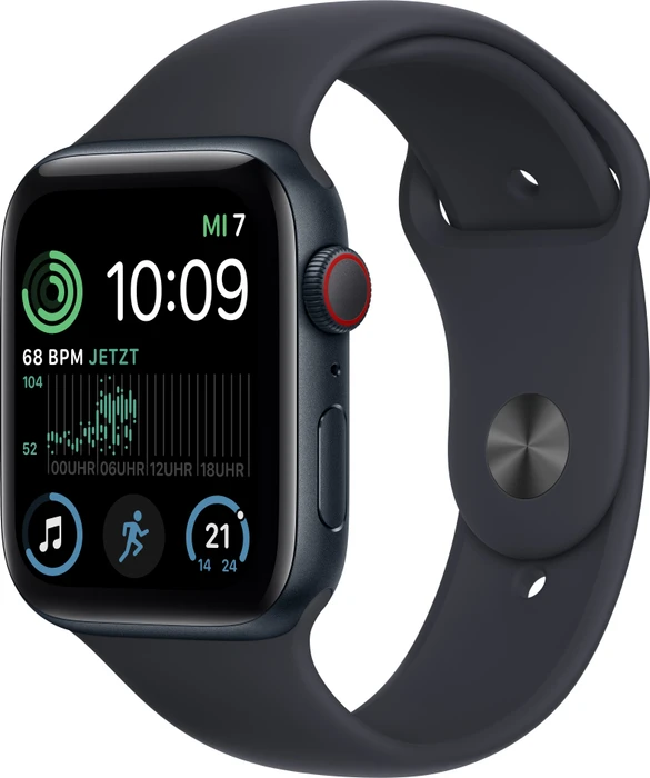 Apple Watch SE (2022) (GPS + Cellular) 44mm Mitternacht mit Sportarmband Mitternacht