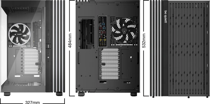 be quiet! Light Base 900 FX Black, schwarz, Glasfenster