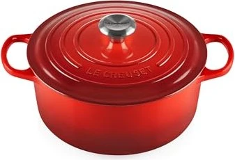 Le Creuset Signature Gusseisen Bräter rund 26cm 5.3l kirschrot
