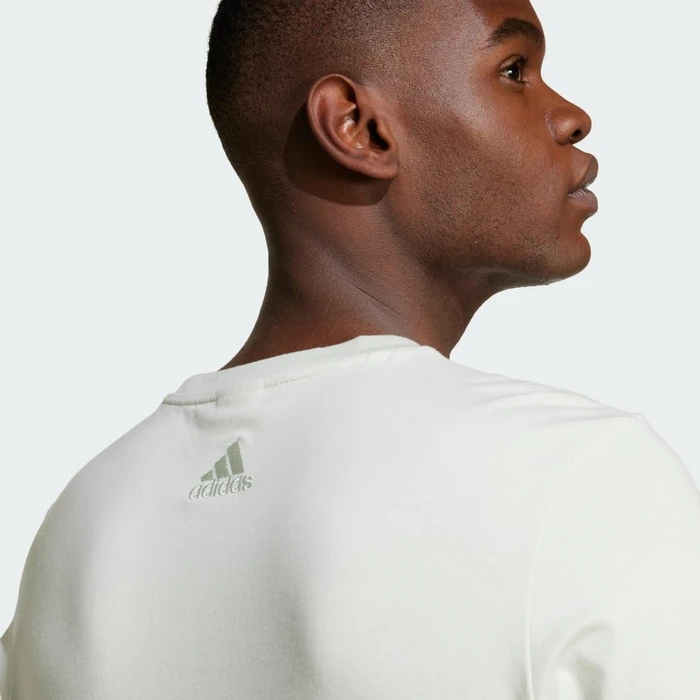adidas Essentials Single Jersey Big Logo T-Shirt kurzarm linen green/collegiate green (Herren)