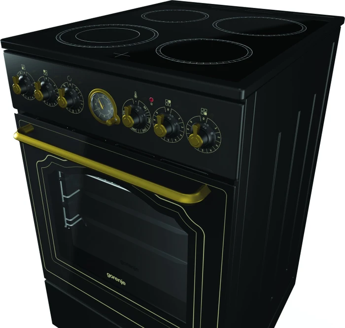 Gorenje EC52CLB Elektroherd mit Glaskeramik-Kochfeld