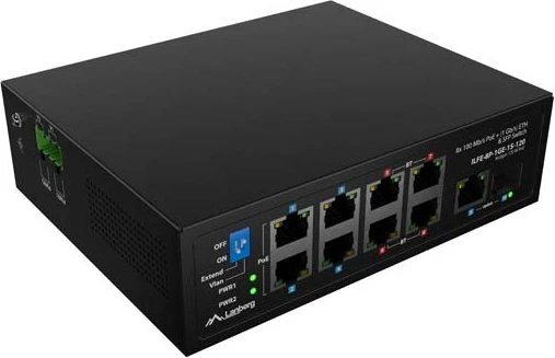 Lanberg ILFE Railmount Switch, 9x RJ-45, 1x SFP, 120W PoE++