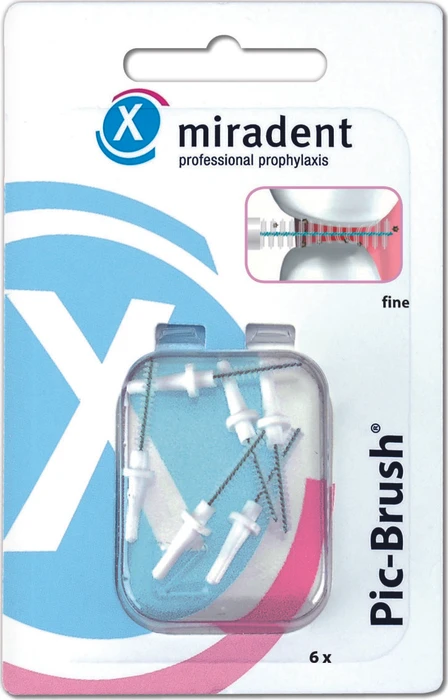 Miradent Pic-Brush Ersatz Interdentalbürste fine weiß, 6 Stück
