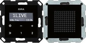 Gira System 55 Unterputz-Radio RDS inkl. Lautsprecher, Schwarzglasoptik