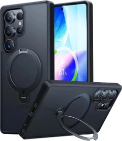 Torras Ostand Spin Case für Samsung S25 Ultra obsidian black