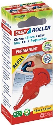 tesa Roller Kleben Permanent ecoLogo Nachfüllkassette, 8.4mm/14m, 1 Stück