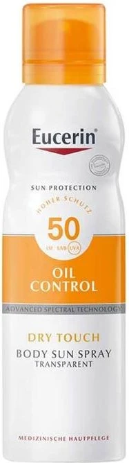 Eucerin Sun Oil Control Body Dry Touch Spray LSF50, 200ml