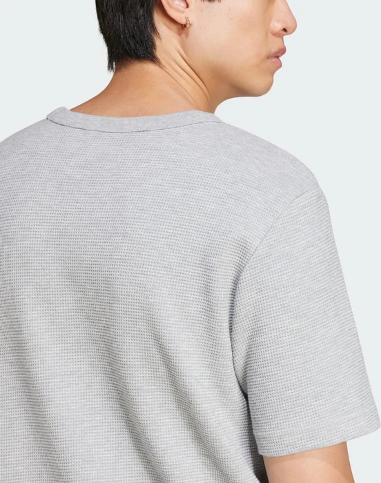 adidas Trefoil Essentials Waffle T-Shirt kurzarm medium grey heather (Herren)