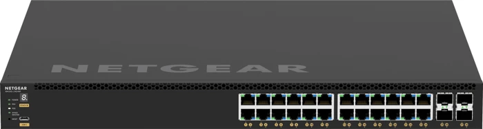 Netgear AVoIP M4350 Rackmount Gigabit Managed Switch, 24x RJ-45, 4x SFP+, 648W PoE+