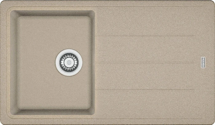 Franke Basis BFG 611-86 Einbau Becken rechts mit Ablauffernbedienung cashmere