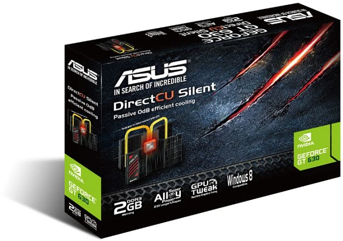 ASUS GeForce GT 630 DirectCU Silent V2, GT630-DCSL-2GD3-V2, 2GB DDR3, VGA, DVI, HDMI