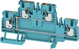Weidmüller A2T 2.5 VL BL Durchgangs-Reihenklemme, Doppelstock-Reihenklemme, PUSH IN, 2.5 mm², 800 V, 24 A, blau