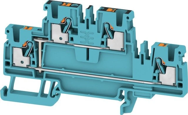 Weidmüller A2T 2.5 VL BL Durchgangs-Reihenklemme, Doppelstock-Reihenklemme, PUSH IN, 2.5 mm², 800 V, 24 A, blau