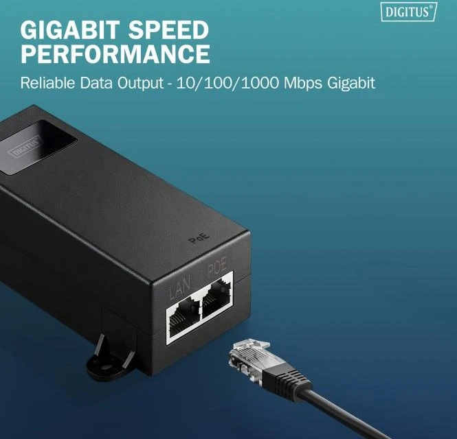 Digitus Wallmount Gigabit PoE-Injektor, 2x RJ-45, 60W PoE++