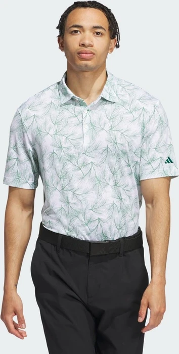 adidas Ultimate365 Mesh Print Poloshirt kurzarm white/preloved green (Herren)