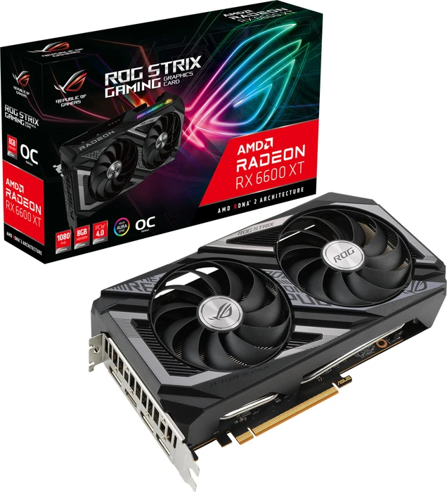 ASUS ROG Strix Radeon RX 6600 XT OC, ROG-STRIX-RX6600XT-O8G-GAMING, 8GB GDDR6, HDMI, 3x DP