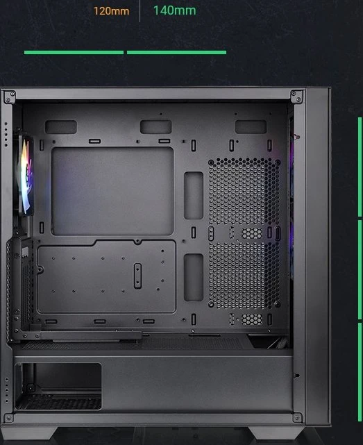 Thermaltake Divider 370 TG ARGB, schwarz, Glasfenster