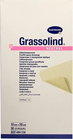 Hartmann Grassolind Salbenkompressen steril, 10 x 20cm, 30 Stück
