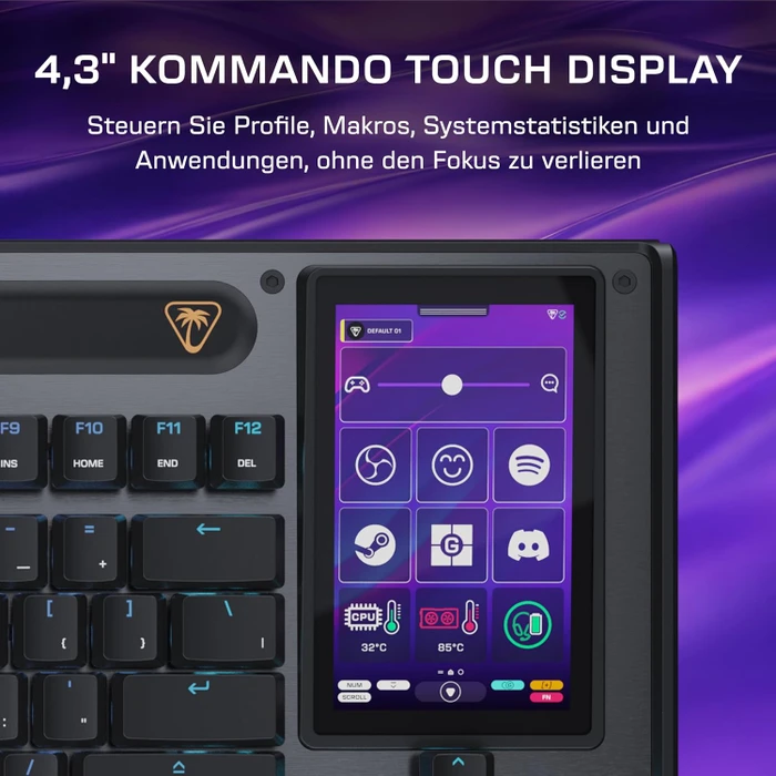 Turtle Beach Command Series KB7 TKL, schwarz, LEDs RGB, Low-Profile TITAN Hall-Effect, USB, DE