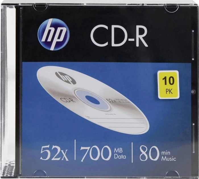 HP CD-R 80min/700MB, 52x, 10er Slimcase