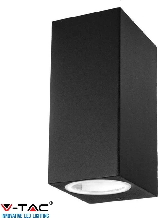 V-Tac VT-7652 GU10 Wandleuchte eckig 2-flammig schwarz