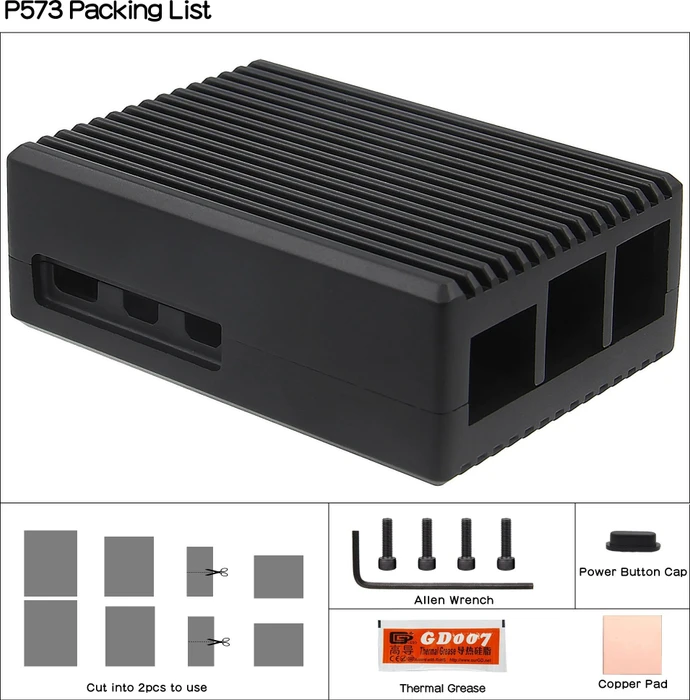 Geekworm Aluminiumgehäuse Heavy-duty für Raspberry Pi 5, schwarz