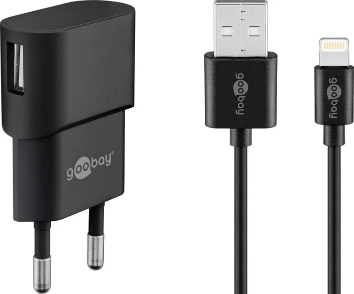Wentronic Goobay Apple Lightning Ladeset 5W schwarz