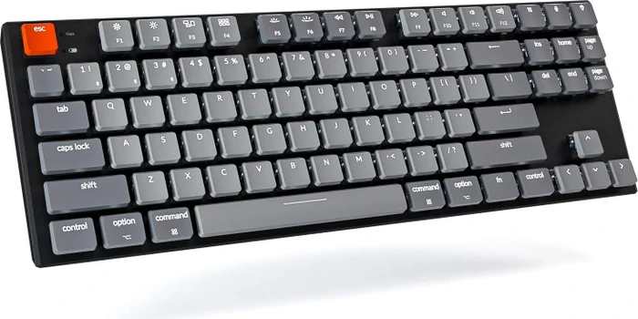 Keychron K1 V4, 80% TKL, LEDs weiß, schwarz, Gateron LOW PROFILE RED, USB/Bluetooth, US