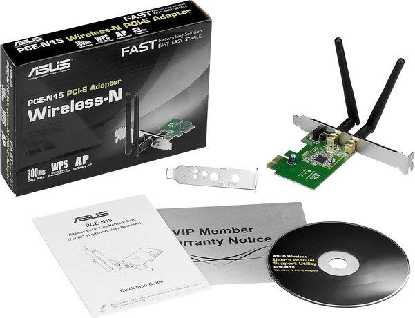 ASUS PCE-N15, 2.4Ghz, PCIe x1