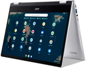 Acer Chromebook Spin 314 CP314-1HN-C11N, Sparkly Silver, Celeron N4500, 8GB RAM, 64GB Flash, DE