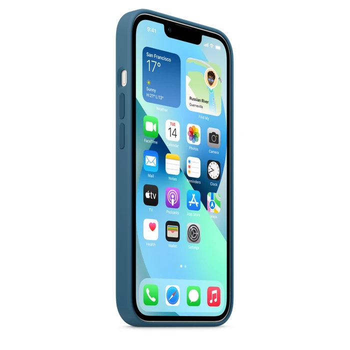 Apple Silikon Case mit MagSafe für iPhone 13 eisblau