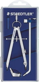 Staedtler Mars comfort 551 Präzisionszirkel Metall, Universaladapter, Verlängerung, silber, Klappdeckeletui