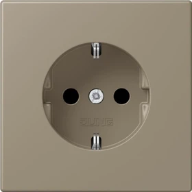 Jung SCHUKO-Steckdose, 16 A 250 V ~, Schraubklemmen, Duroplast lackiert, Serie LS, ombre naturelle 31