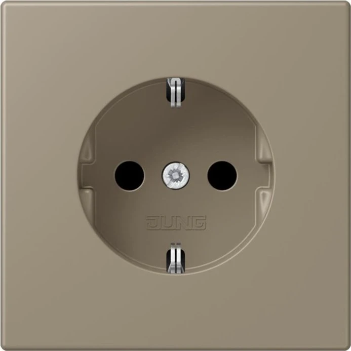 Jung SCHUKO-Steckdose, 16 A 250 V ~, Schraubklemmen, Duroplast lackiert, Serie LS, ombre naturelle 31
