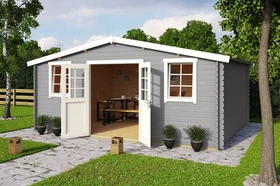 Lasita Maja Wels 5 Gartenhaus lichtgrau