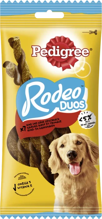 Pedigree Rodeo, Duos, mit Rind & Käse Geschmack, 7 Stück