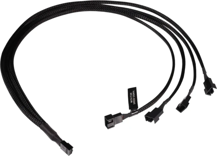 Alphacool 4-Pin auf 4x 4-Pin Verteiler, sleeved, 60cm, schwarz