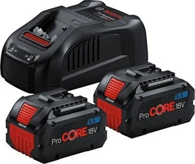 Bosch Professional ProCORE Starterset 18V, 5.5Ah, Li-Ionen, 2 Akkus [11.0Ah] [198Wh]