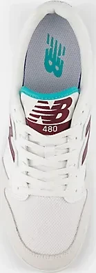 New Balance 480 white/nb burgundy/airyteal (Herren)
