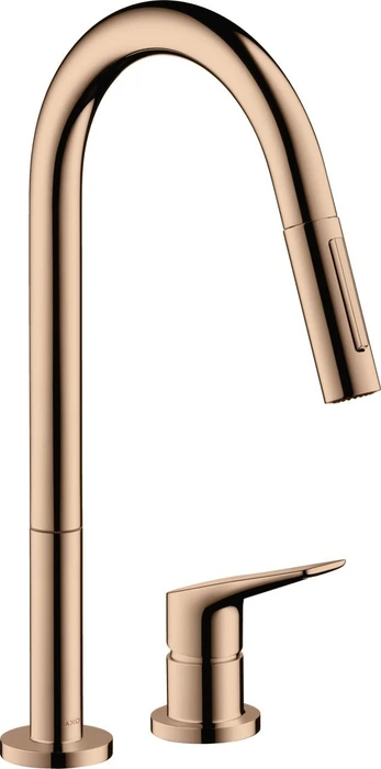 Hansgrohe Axor Citterio M 2-Loch 220 mit Ausziehbrause polished red gold