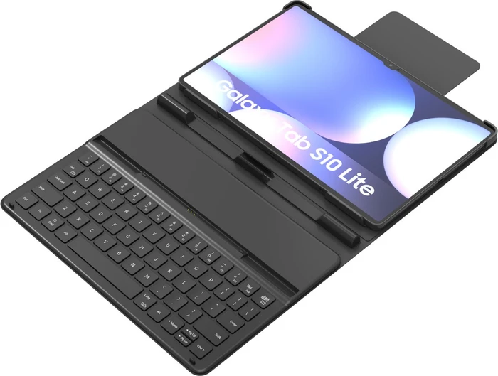 Samsung Neon Keyboard Case mit AI-Taste für Galaxy Tab S10 Lite/Tab S10 FE, schwarz, DE