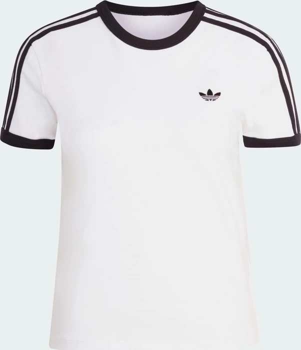 adidas 3-Streifen Slim T-Shirt kurzarm weiß/schwarz (Damen)