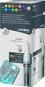 Lyra Graduate Mark All Permanentmarker 0.7mm sortiert, 12er-Set, Box