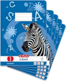 Herlitz x.book Schulheft, A4, Lineatur 3, 32 Blatt, 5er-Pack