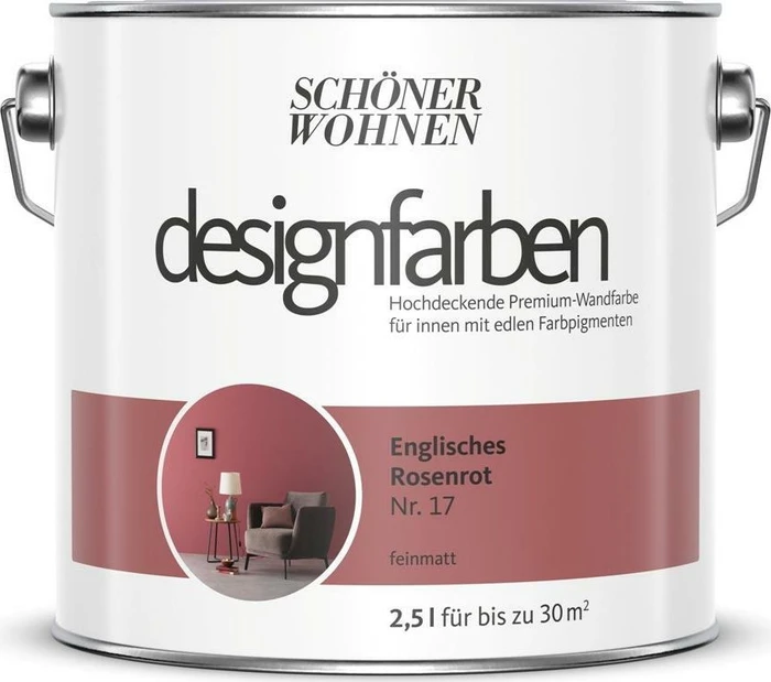 Schöner Wohnen Designfarben innen englisches rosenrot, 2.5l