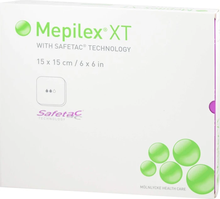 Mölnlycke Mepilex XT Schaumverband, 15 x 15cm, 5 Stück